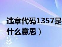 违章代码1357是什么违章（1356违章代码是什么意思）