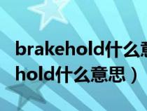 brakehold什么意思车上的什么按钮（brakehold什么意思）