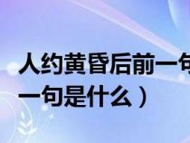 人约黄昏后前一句是什么（江枫渔火对愁眠上一句是什么）