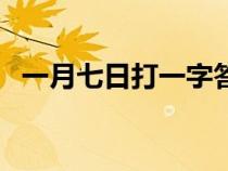 一月七日打一字答案（一月七日打一个字）