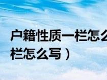 户籍性质一栏怎么写居民家庭户（户籍性质一栏怎么写）