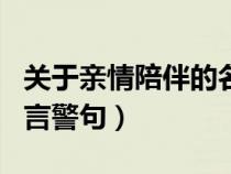 关于亲情陪伴的名言名句（关于亲情陪伴的名言警句）