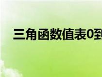 三角函数值表0到360度（三角函数值表）