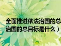 全面推进依法治国的总目标是什么七下政治（全面推进依法治国的总目标是什么）