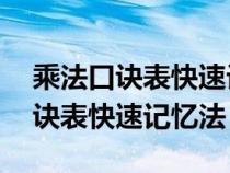 乘法口诀表快速记忆法 九九乘法表（乘法口诀表快速记忆法）