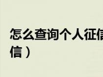 怎么查询个人征信官网查询（怎么查询个人征信）