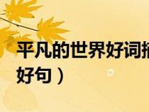 平凡的世界好词摘抄500个（平凡的世界好词好句）