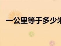 一公里等于多少米长（一公里等于多少米）