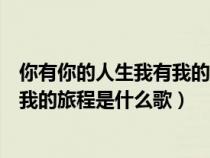 你有你的人生我有我的旅程这是什么歌（你有你的人生我有我的旅程是什么歌）