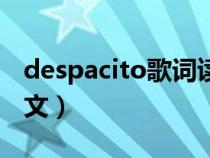 despacito歌词读音（despacito歌词翻译中文）