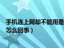 手机连上网却不能用是怎么回事呢（手机连上网却不能用是怎么回事）