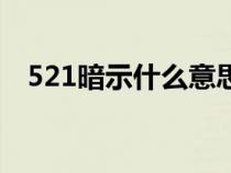 521暗示什么意思（521是什么意思表白）