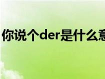 你说个der是什么意思（你个der是什么意思）