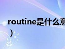 routine是什么意思中文（Routine什么意思）