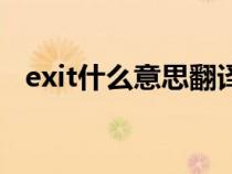 exit什么意思翻译成中文（exit什么意思）