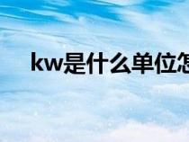 kw是什么单位怎么读（kw是什么单位）