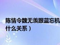 陈情令魏无羡跟蓝忘机什么关系（陈情令蓝忘机和魏无羡是什么关系）