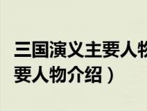 三国演义主要人物介绍和事迹（三国演义的主要人物介绍）