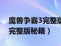 魔兽争霸3完整版秘籍1.24攻略（魔兽争霸3完整版秘籍）