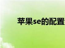 苹果se的配置参数（苹果se的配置）