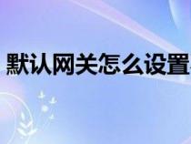 默认网关怎么设置不起（默认网关怎么设置）