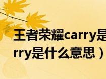 王者荣耀carry是什么意思答题（王者荣耀carry是什么意思）