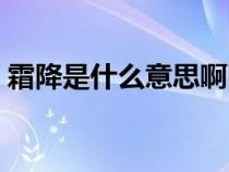 霜降是什么意思啊图片（霜降是什么意思啊）