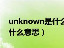 unknown是什么意思怎么读（unknown是什么意思）