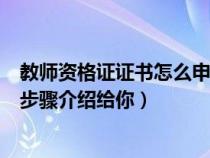 教师资格证证书怎么申请（教师资格证书是怎样申请？详细步骤介绍给你）