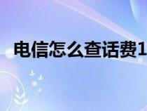 电信怎么查话费10010（电信怎么查话费）