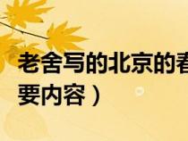 老舍写的北京的春节主要内容（北京的春节主要内容）