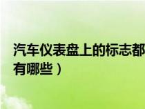 汽车仪表盘上的标志都有哪些图标（汽车仪表盘上的标志都有哪些）