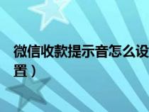 微信收款提示音怎么设置谢谢光临（微信收款提示音怎么设置）