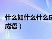 什么如什么什么成语四个字（什么如什么什么成语）