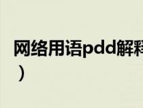 网络用语pdd解释是什么（网络用语pdd解释）