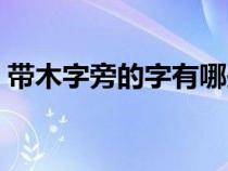 带木字旁的字有哪些（带亻字旁的字有哪些）