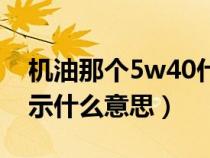 机油那个5w40什么意思（机油型号5w40表示什么意思）