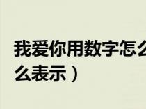 我爱你用数字怎么表示九键（我爱你用数字怎么表示）