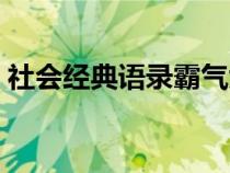 社会经典语录霸气大全（社会经典语录霸气）