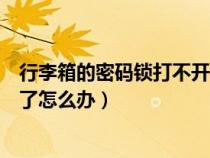 行李箱的密码锁打不开了怎么办呢（行李箱的密码锁打不开了怎么办）