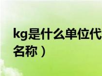 kg是什么单位代表什么意思（kg是什么单位名称）