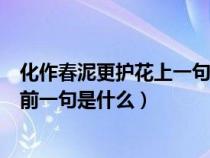 化作春泥更护花上一句的上一句是什么（化作春泥更护花的前一句是什么）