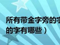 所有带金字旁的字有哪些名字（所有带金字旁的字有哪些）