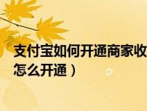 支付宝如何开通商家收款二维码（支付宝的商家收款二维码怎么开通）