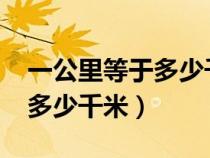 一公里等于多少千米1000米呀（一公里等于多少千米）