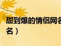 甜到爆的情侣网名带鹿字的（甜到爆的情侣网名）