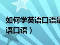 如何学英语口语最快最有效的方法（如何学英语口语）