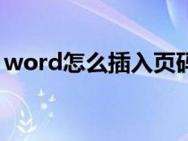 word怎么插入页码（word插入页码怎么做）