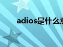 adios是什么意思（ios是什么意思）