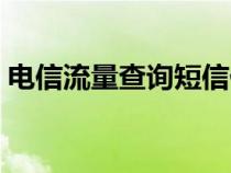 电信流量查询短信代码（电信流量查询短信）